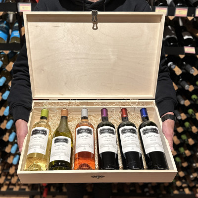 Dřevěný box 6 vín Santa Ema Select Terroir Reserva